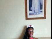 sexy black girl in minidress