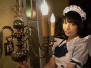 Cute japanese maid shows her timid panties