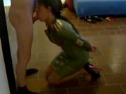 Heels and Latex Uniform Blowjob Part1