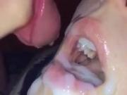 Cumming on her face slow motion