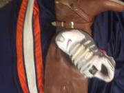 Cum on wifes Nike Shox and Aldo riding boots