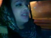 hijab girl blows in the car