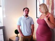 Dominant BBW MILF Babysitter Lila Lovely Spanks & Drains College Stud Johnny Love in Parents' Bed