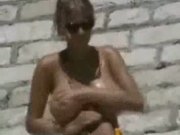 nude huge bube tits in beach