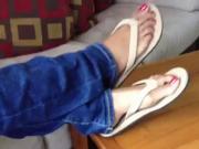 Ebony Feet Flip-flops and jeans