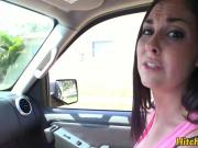 Amazing hitchhiker Brittany Shae getting her cunt pounded