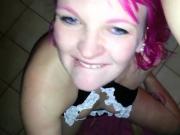Pink-Haired Girl Sucks Cock