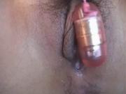 Hairy japanese masturbate in car