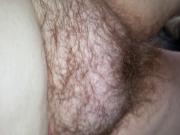 closeup of my wifes soft belly & hairy pussy