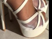 White high heels