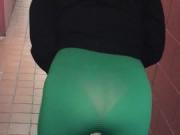 Vpl green see through leggings panties