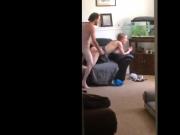 Spied Roommate Fucks Girl On Couch