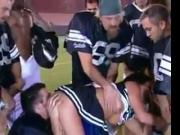 Cheerleader Gabgbanged by Football Team