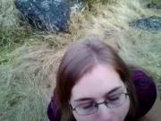 British slut outdoor cum swallow