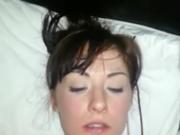 Grilfriend getting covered by a huge facial