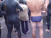 Cute Swimmer Walking in His Speedo