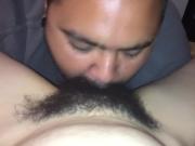 Black guy Eat's Very Hairy pussy