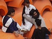 Indian school girls enjoying with just friend outdoor