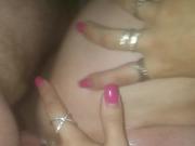 4 fingers full of rings with cock in pussy