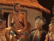 Topless African girl with huge areolas tells some story