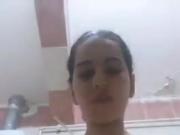 Arab teen girl playing with boobs