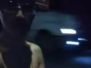 Fag jerking on street causing a car crash