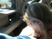 Hot wife suck the cock in car