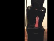 SeleneTV - Sissy PVC Doll deepthroating in chastity