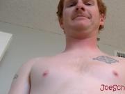 Ginger amateur fingers himself while wanking his small cock