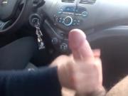 escort gives handjob in her car