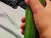 Selfie Amateur Piss Cleaning the Cucumber!
