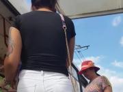 Spy white jeans sexy ass romanian