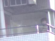 Asian maybe Japanese girl balcony window changing voyeur