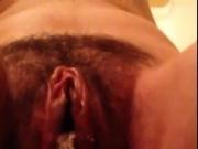 huge hairy pussy masturbating