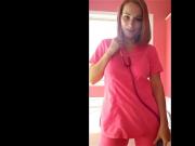 Hot horny slutty nurse showing herself on webcam – hot tits
