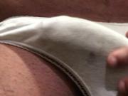 Cuming in Girlfriend's White Cotton Panty 2