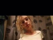 Amateur strips and masturbates