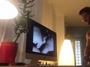 Hot daddy alone watching porn