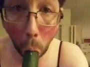 cucumber blowjob