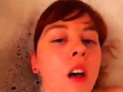 Teen horny girl has intense orgasms in bath