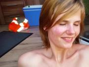 Huge tit girl on cam with fans