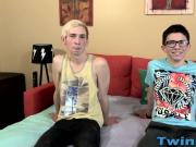 Young man with glasses smashed from behind by a skinny twink