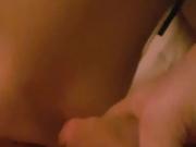 Jerking off at bareback creampie gangbang