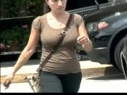 candid - MILF with big, bouncy tits, bra outline & nice ass
