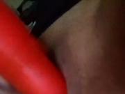Masturbating milf hard dido fuck and orgasm squirt