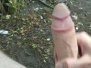 Monster cock public masturbating