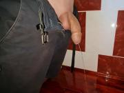 Small uncut cock pissing