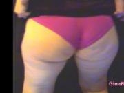 Big ass in pink panties tease