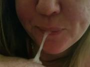 Bbw blowjob with cum in mouth