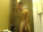 Twink with big cock in shower